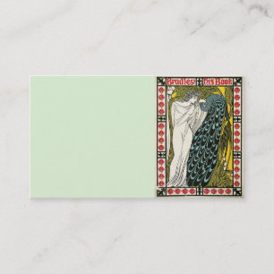 Carte De Visite Affiche vintage : paon : femme