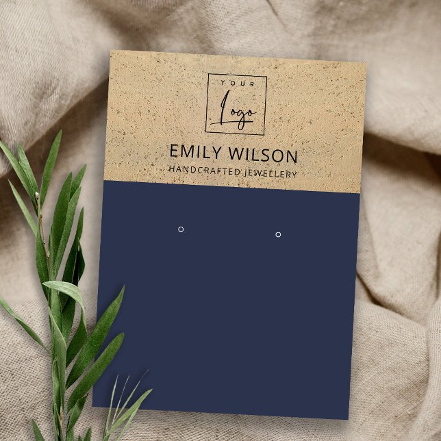 CARTE DE VISITE AFFICHEUR DE TEXTURE DE TERRACOTTA RUST NAVY (Créateur téléchargé)