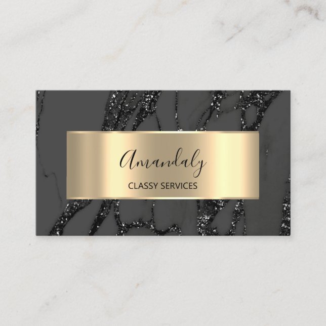 Carte De Visite Affiliation Marketing Consulting Gold Black Marble (Devant)