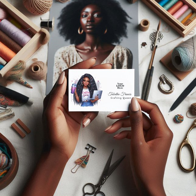 Carte De Visite African American Crafting Queen Ararming Empowerme (African American Crafting Queen Artful Empowerment Business Card)