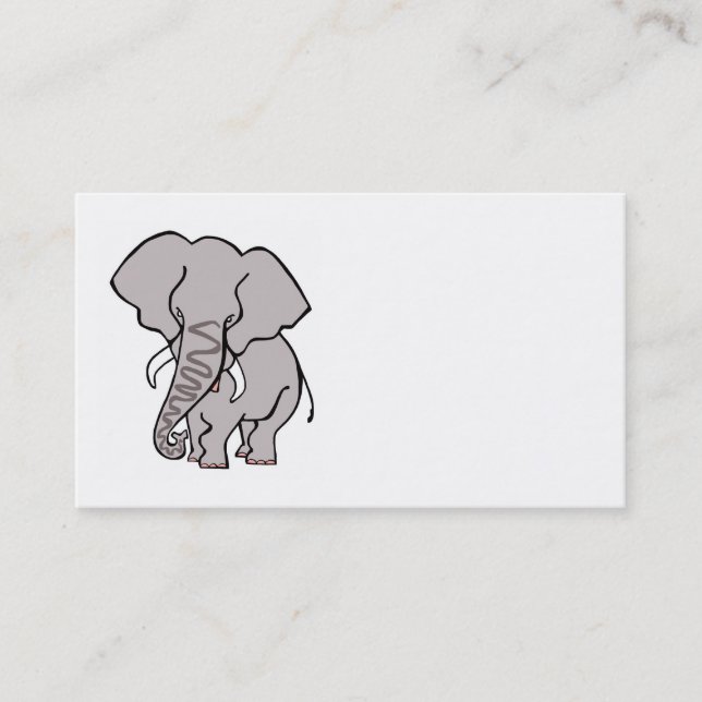 Carte De Visite African ELEPHANT - Graphiques originaux - Faune - (Devant)
