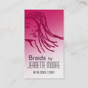 Carte De Visite Afrocentric tresse le coiffeur - fuschia