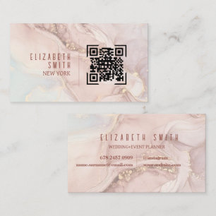 Carte De Visite Agate de code QR en or rose