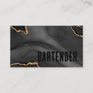 Carte De Visite Agate de Parties scintillant noir et or Premier mi