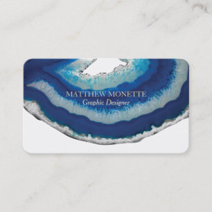 Carte De Visite Agate élégante de bleu marine