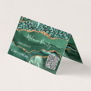 Carte De Visite Agate Green Gold Parties scintillant Design modern