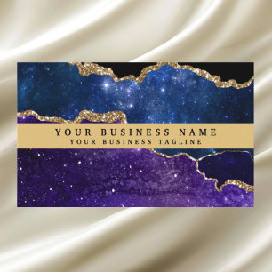 Carte De Visite Agate moderne élégant en or noir