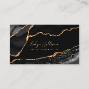 Carte De Visite agate noire grise