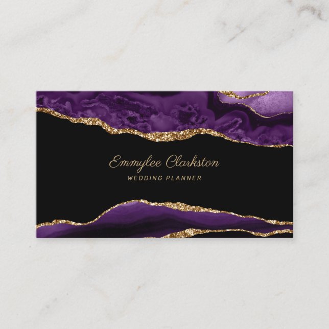 Carte De Visite Agate violet or (Devant)