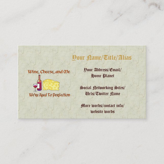 Carte De Visite Âgé à la perfection (Devant)