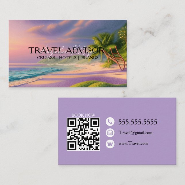 Carte De Visite Agence de conseil en voyages Îles (Devant / Derrière)