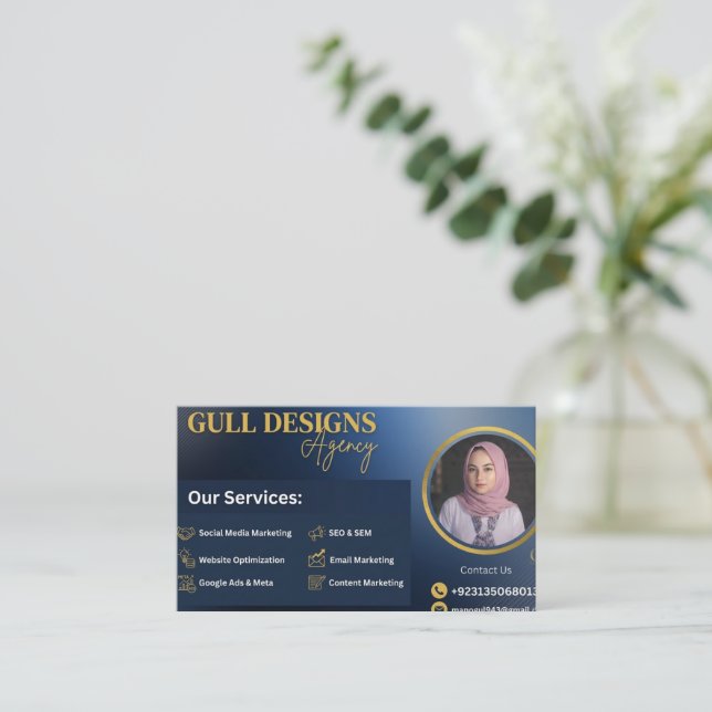 Carte De Visite Agence de marketing numérique moderne professionne (Debout devant)