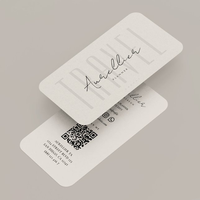Carte De Visite Agence de voyage aventureuse de tourisme de planif (Minimal Travel Planner Tour Adventure Agency Sand Business Card
)