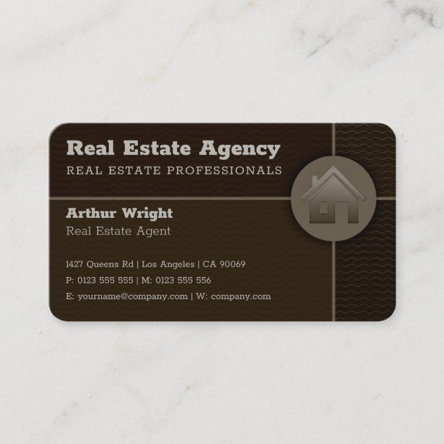Carte De Visite Agence immobilière | Brown professionnel (Devant)