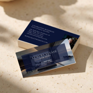 CARTE DE VISITE AGENCE IMMOBILIÈRE EXCLUSIVE LOGO PHOTO DE L'AGENT