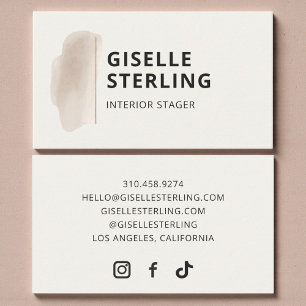Carte De Visite Agencement d'intérieur de luxe Aquarelle beige neu