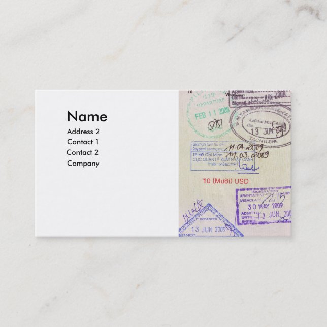 Carte De Visite agences de voyages (Devant)