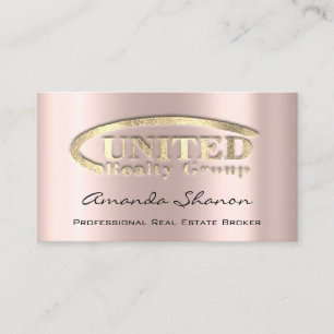Carte De Visite  Agent courtier immobilier Rose Gold Logo personna
