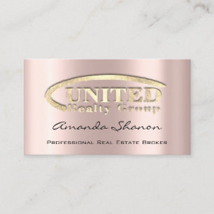 Carte De Visite Agent courtier immobilier Rose Gold Logo personnal