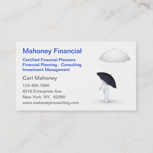 Carte De Visite Agent d'assurance-conseils financiers (Devant)
