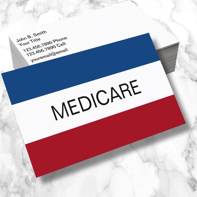 Carte De Visite Agent d'assurance Medicare simple (Créateur téléchargé)