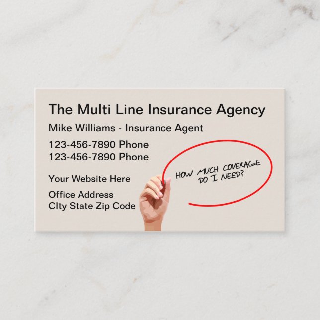 Carte De Visite Agent d'assurance multibranche (Devant)