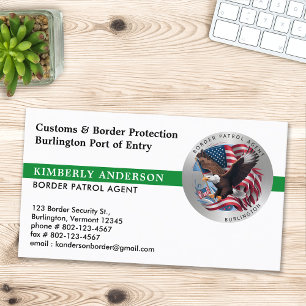 Carte De Visite Agent de patrouille frontalière Logo de la Police 