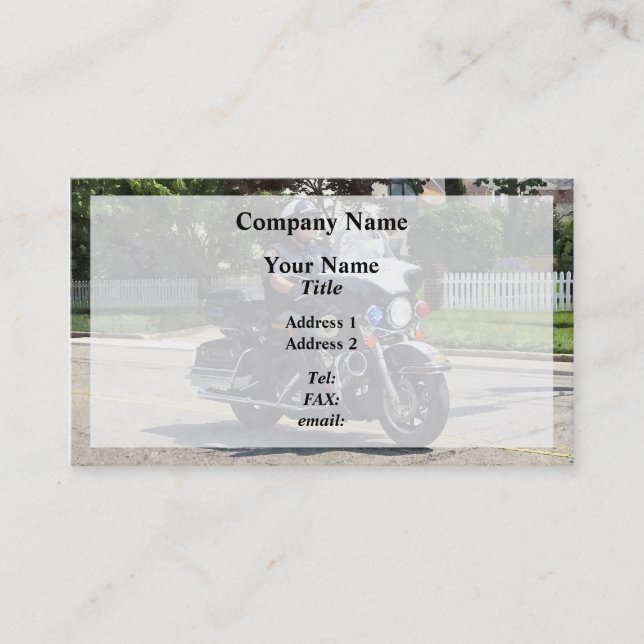Carte De Visite Agent de police à moto (Devant)