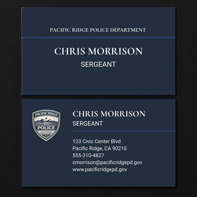 Carte De Visite Agent de police bleu marine (Créateur téléchargé)