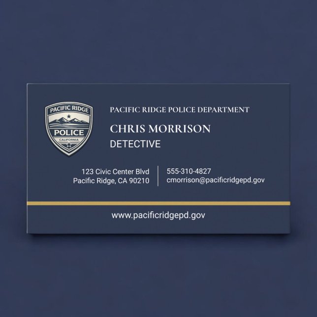 Carte De Visite Agent de police bleu marine or (Créateur téléchargé)