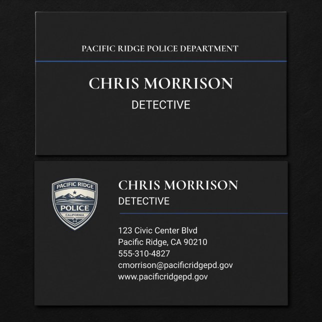Carte De Visite Agent de police détective Police  (Créateur téléchargé)