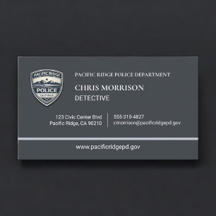Carte De Visite Agent de police moderne Force de l'ordre