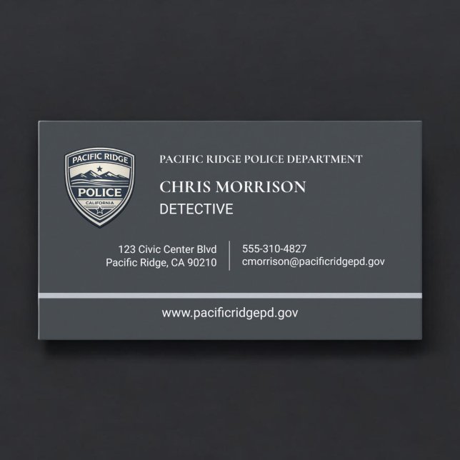 Carte De Visite Agent de police moderne Force de l'ordre (Créateur téléchargé)