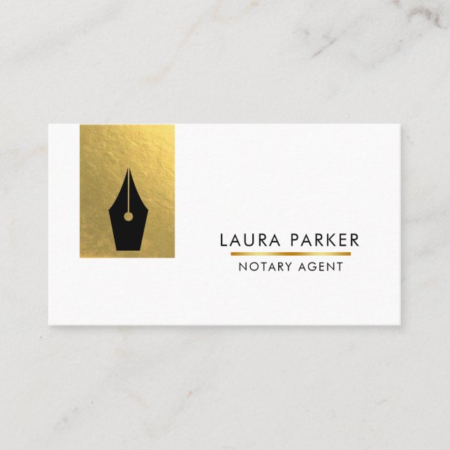 Carte De Visite Agent de prêt de la Banque Notaire Procureur Gold  (Devant)