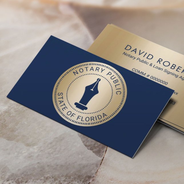 Carte De Visite Agent de signature de crédit de timbre notaire Mar (Créateur téléchargé)