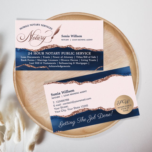 Carte De Visite Agent de signature de crédit et de notaire mobile  (Créateur téléchargé)