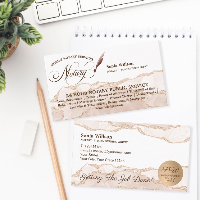 Carte De Visite Agent de signature de crédit et de notaire mobile  (Créateur téléchargé)