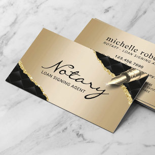 Carte De Visite Agent de signature de notaire mobile Luxury Black