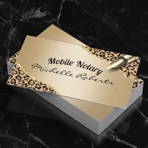 Carte De Visite Agent de signature de notaire mobile Or Moderne Lé