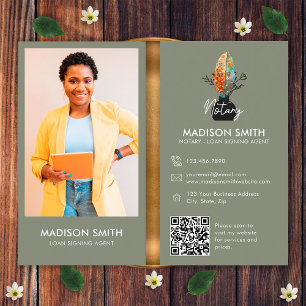 Carte De Visite Agent de signature de prêt de notaire de code QR p