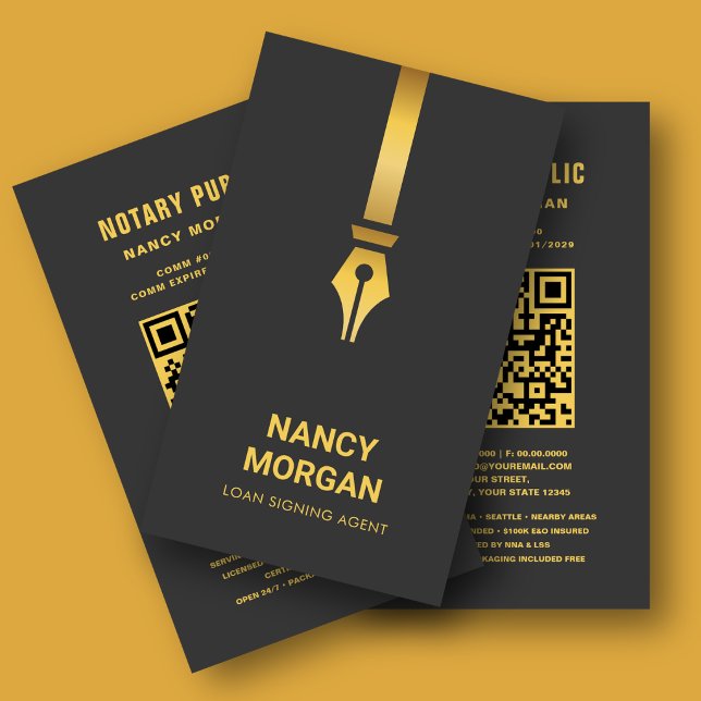 Carte De Visite Agent de signature de prêt de notaire public Code  (Créateur téléchargé)