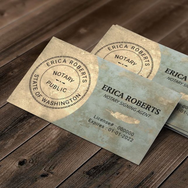 Carte De Visite Agent de signature de prêt de timbre notaire Bronz (Créateur téléchargé)