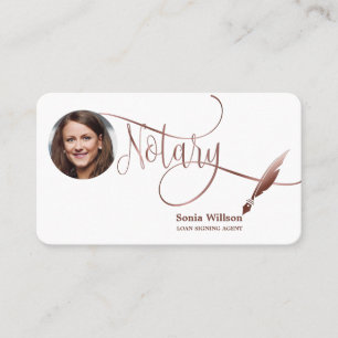 Carte De Visite Agent de signature de prêt notaire Agate d'or Rose