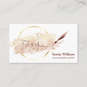 Carte De Visite Agent de signature de prêt notaire Aquarelle rose