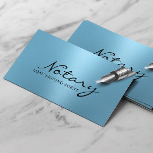 Carte De Visite Agent de signature de prêt notaire bleu clair mode