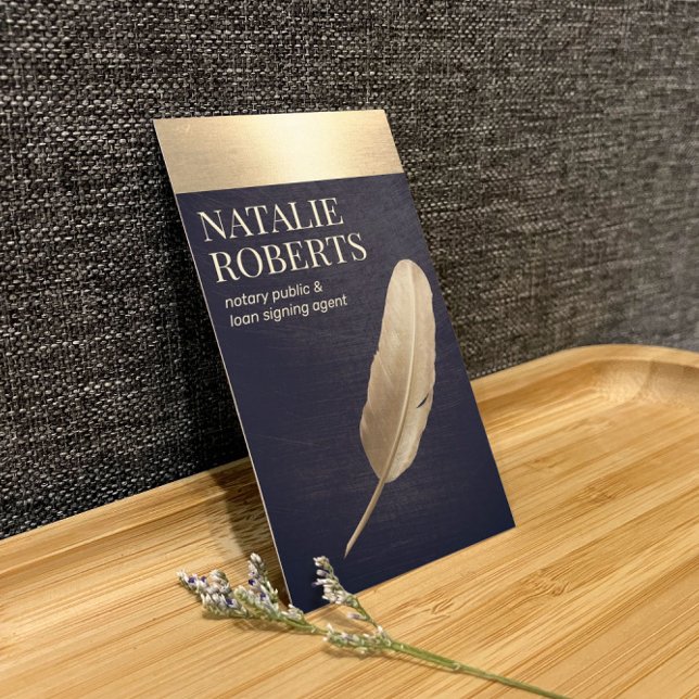 Carte De Visite Agent de signature de prêt notaire Marine & Gold Q (Créateur téléchargé)