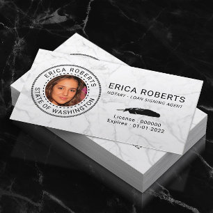 Carte De Visite Agent de signature de prêt notaire Photo de marbr