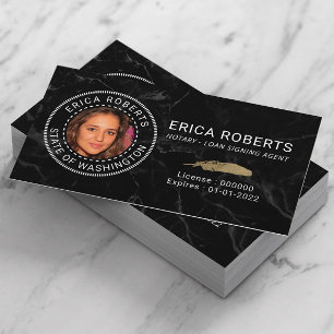 Carte De Visite Agent de signature de prêt notaire Photo en marbre