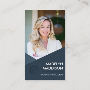 Carte De Visite Agent de signature de prêt notaire Photo moderne f