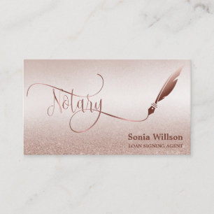 Carte De Visite Agent de signature de prêt notaire Rose moderne Pa